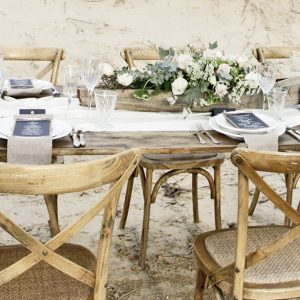 rustic wooden chair hire