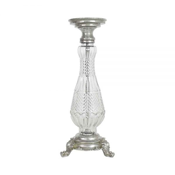 Silver and Glass Candle Holder